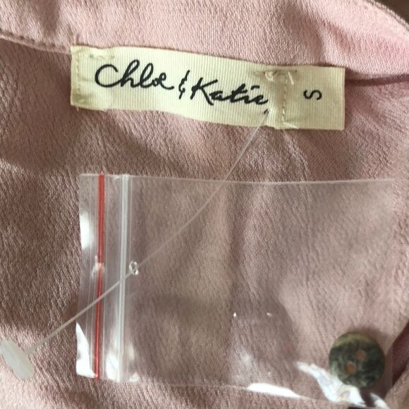 Chloe & Katie Crepe Button Front Shirt Size Small - Picture 7 of 8